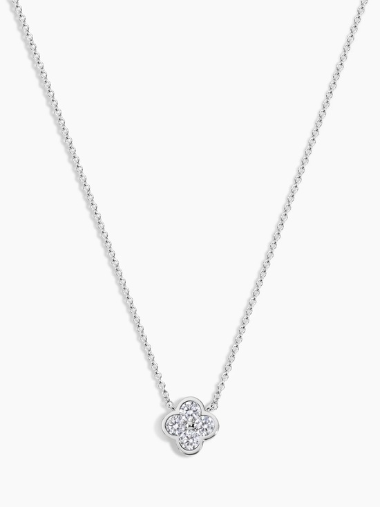 Electric Family Jewelry - Silver Crystal Clover Necklace NWT